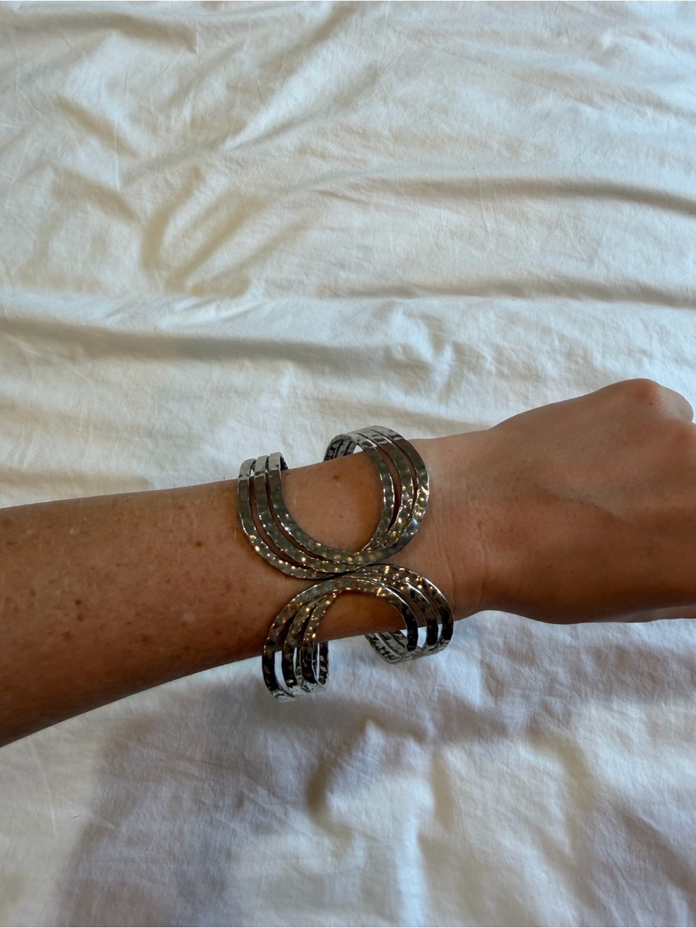 Silver Open Cuff Bracelet - Elegant Women's Jewelry